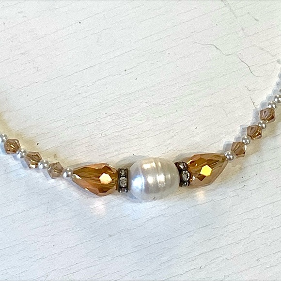 Freshwater Pearl & Crystal Necklace - Picture 1 of 6